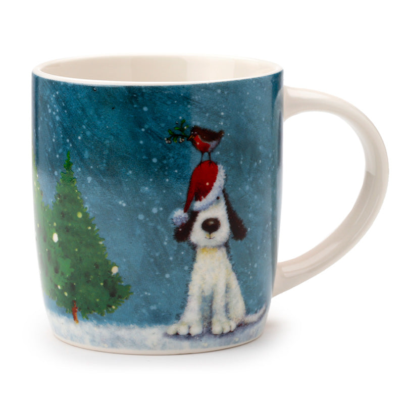 View Christmas Porcelain Mug Jan Pashley Christmas Dog Robin information