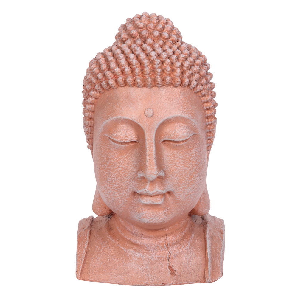 View 41cm Terracotta Effect Buddha Head Ornament information