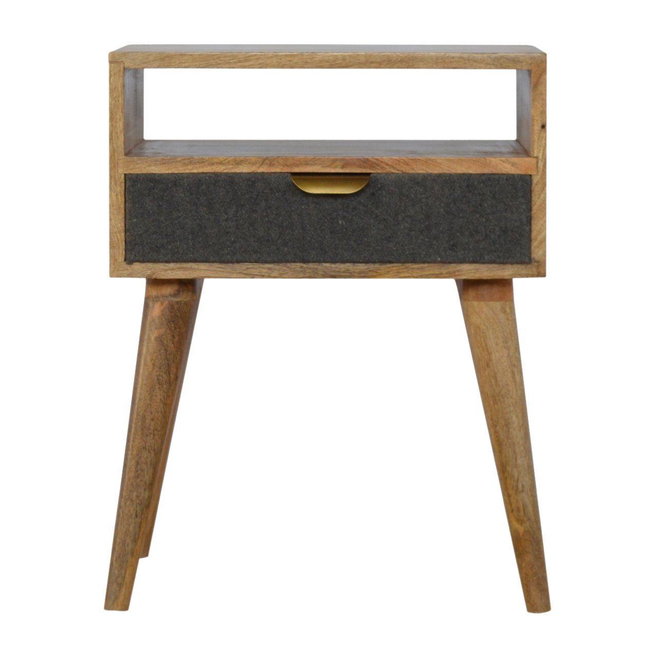 View Grey Tweed Bedside with Open Slot information