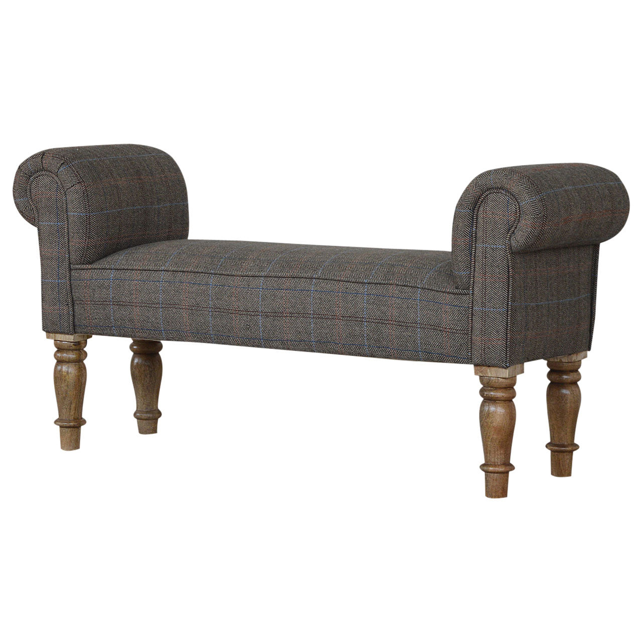 View Multi Tweed Turned Bedroom Bench information