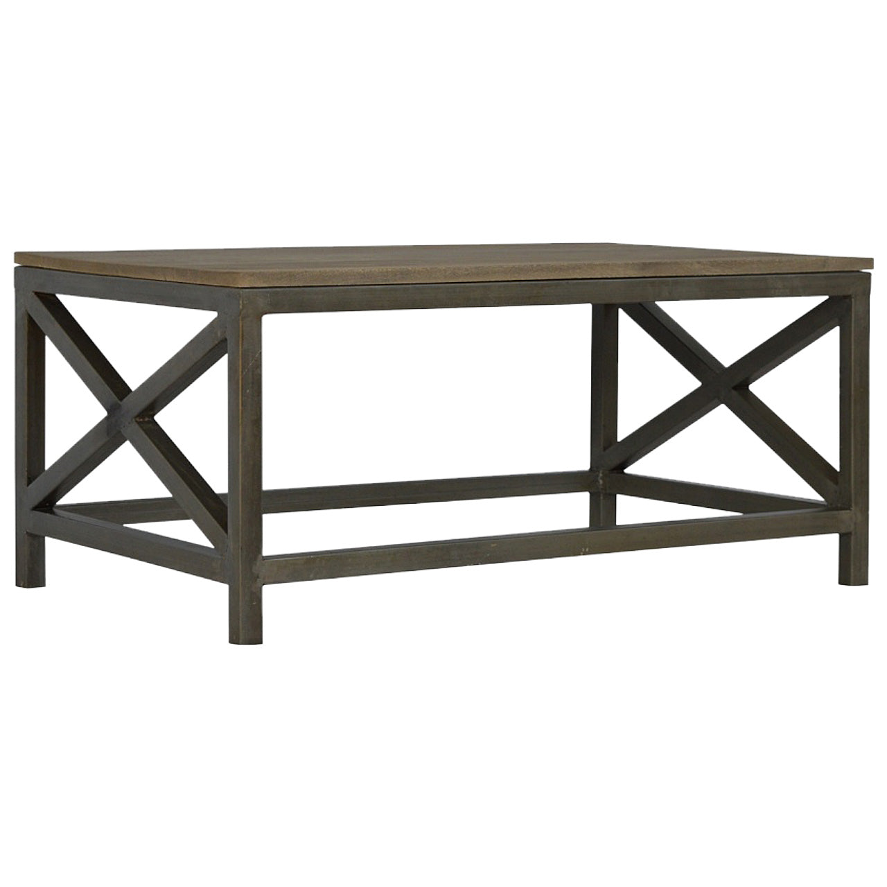 View Industrial Cross Metal Coffee Table information