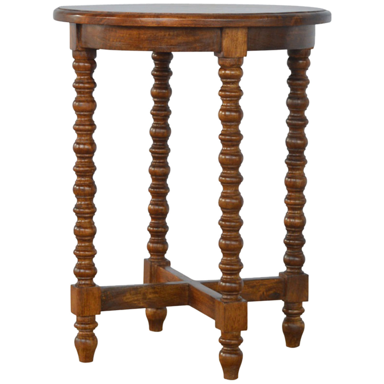 View Mango Wood Small Round Tea Table information