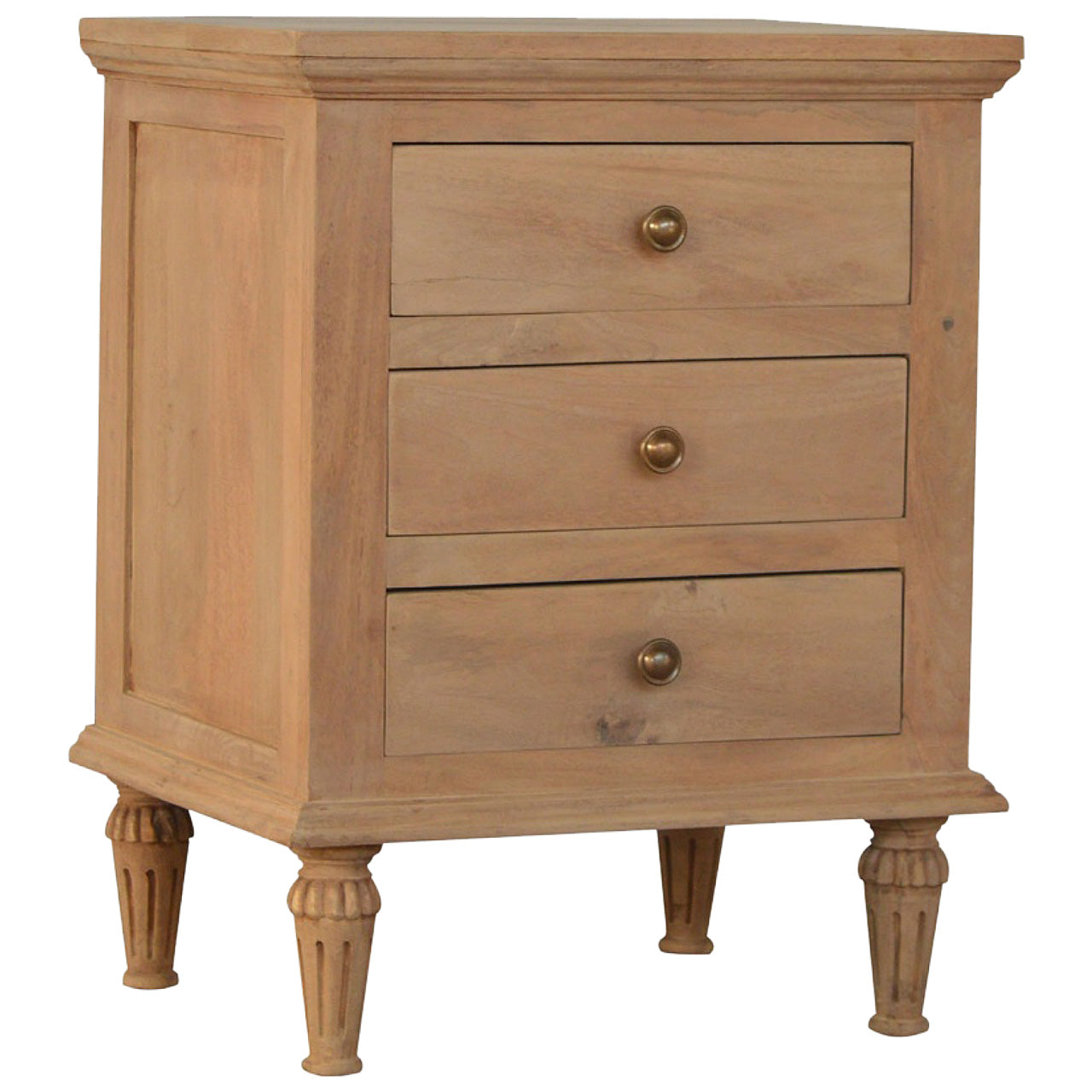 View 3 Drawer Mango Wood Bedside Table information