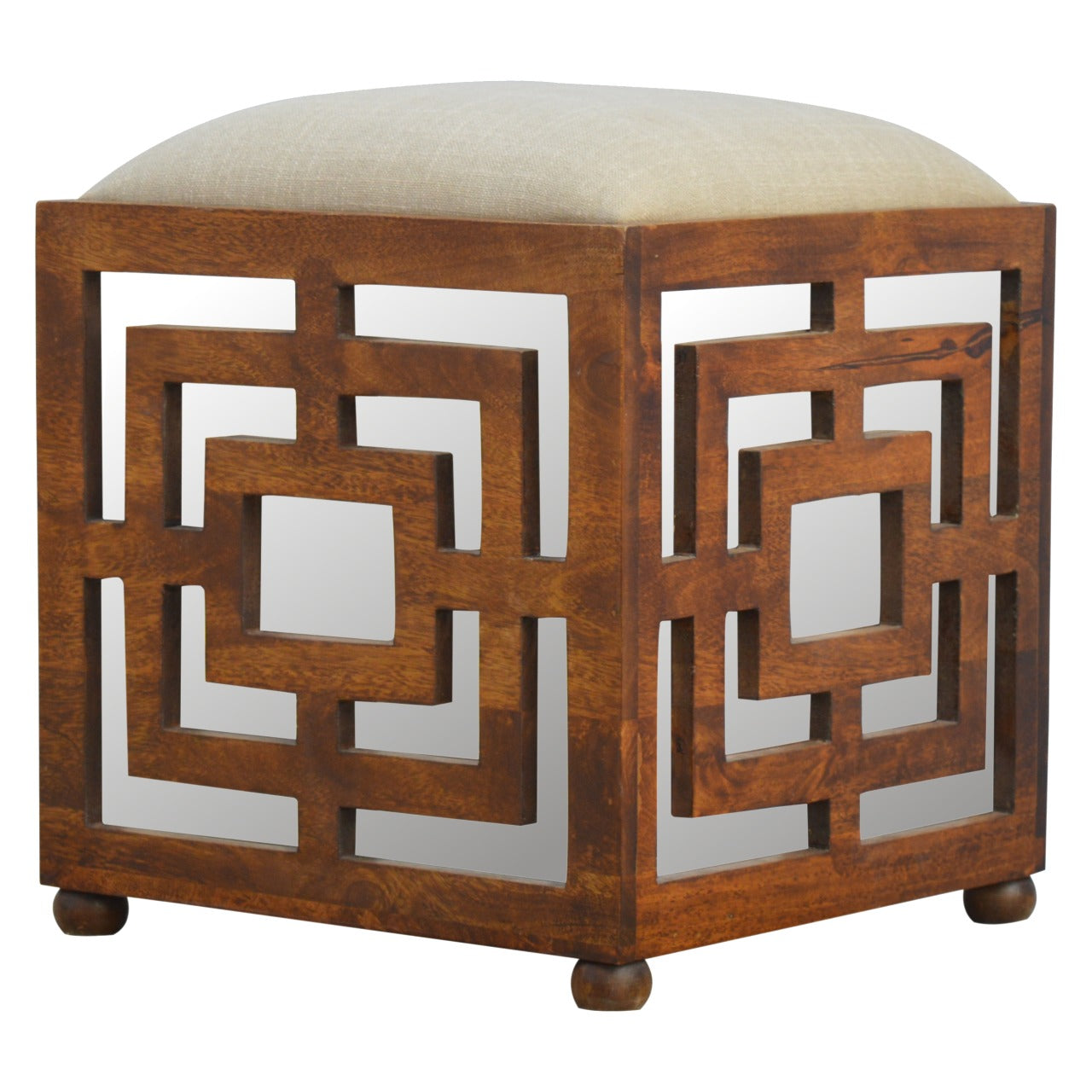 View Carved Linen Seat Footstool information
