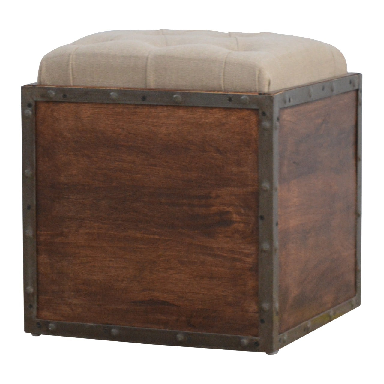 View Iron Padded Storage Footstool information