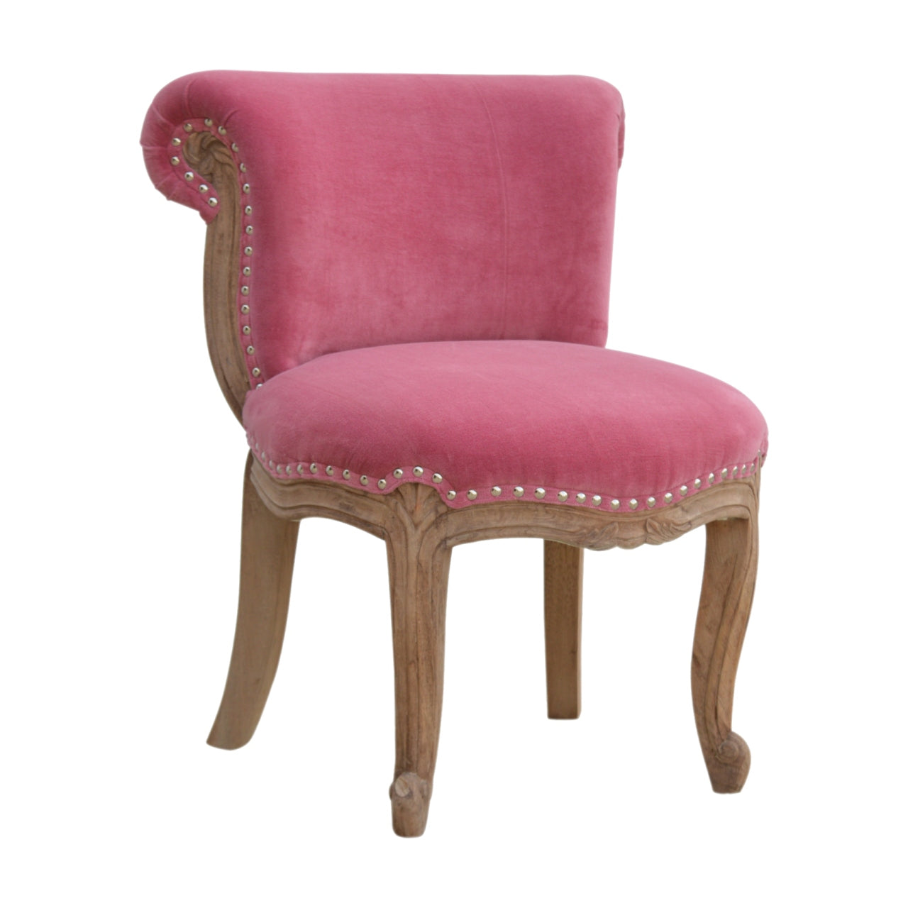 View Pink Velvet Studded Chair information