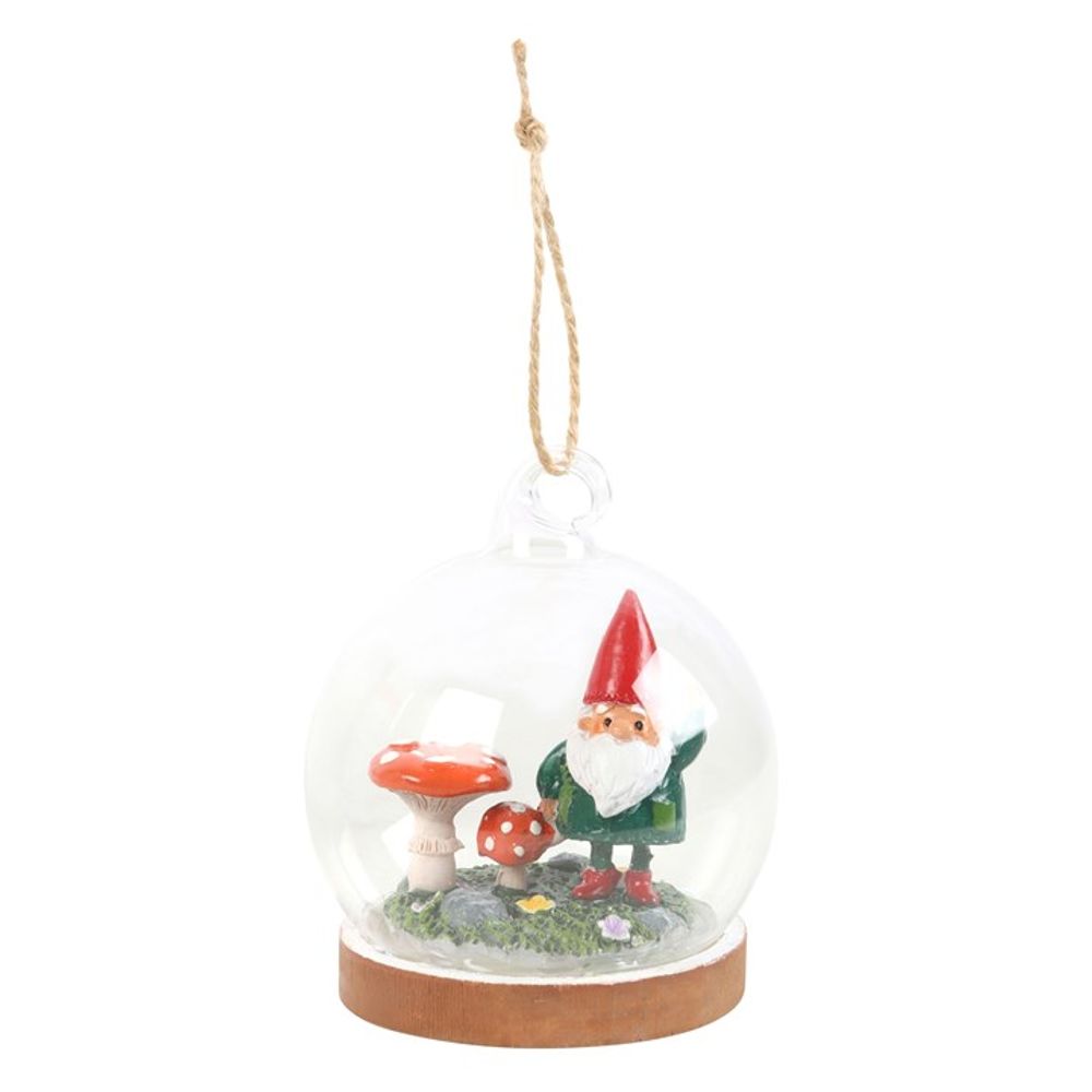 View Gnome Glass Dome Hanging Decoration information