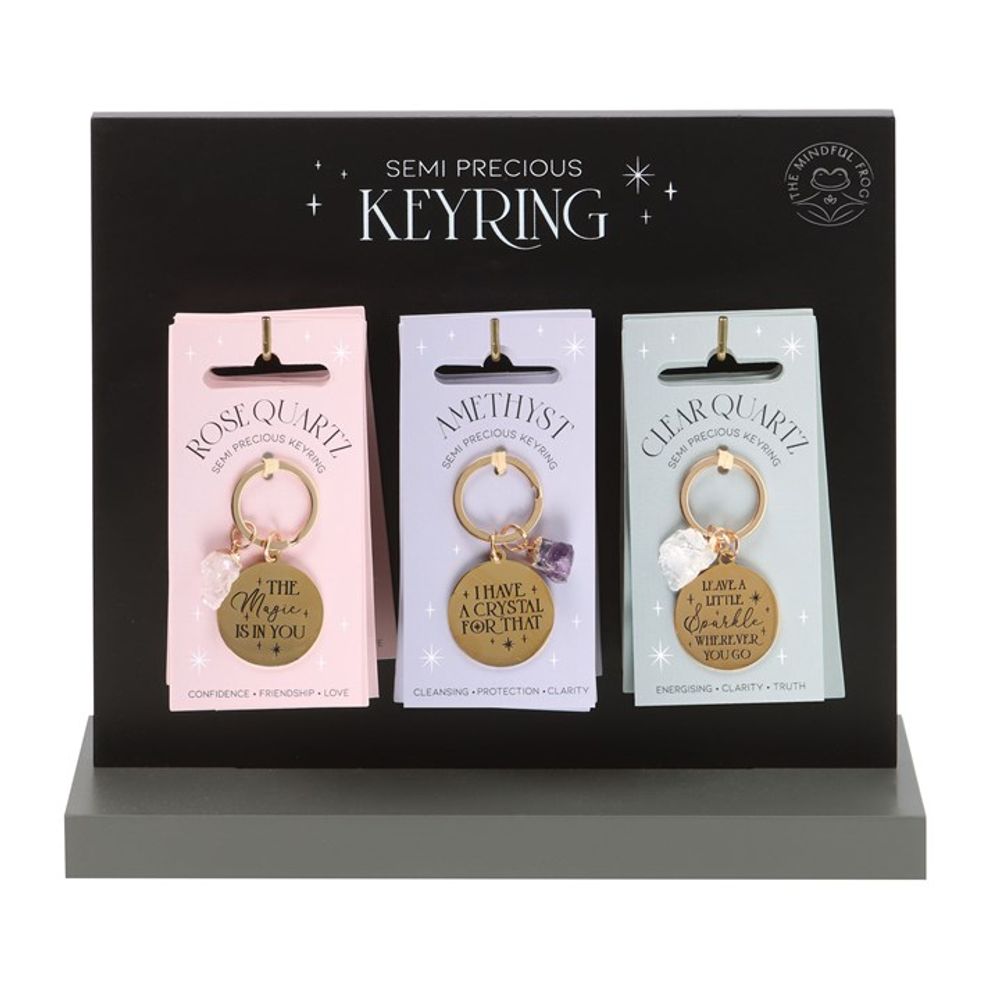 View Set of 18 Gold Crystal Keyrings on Display information