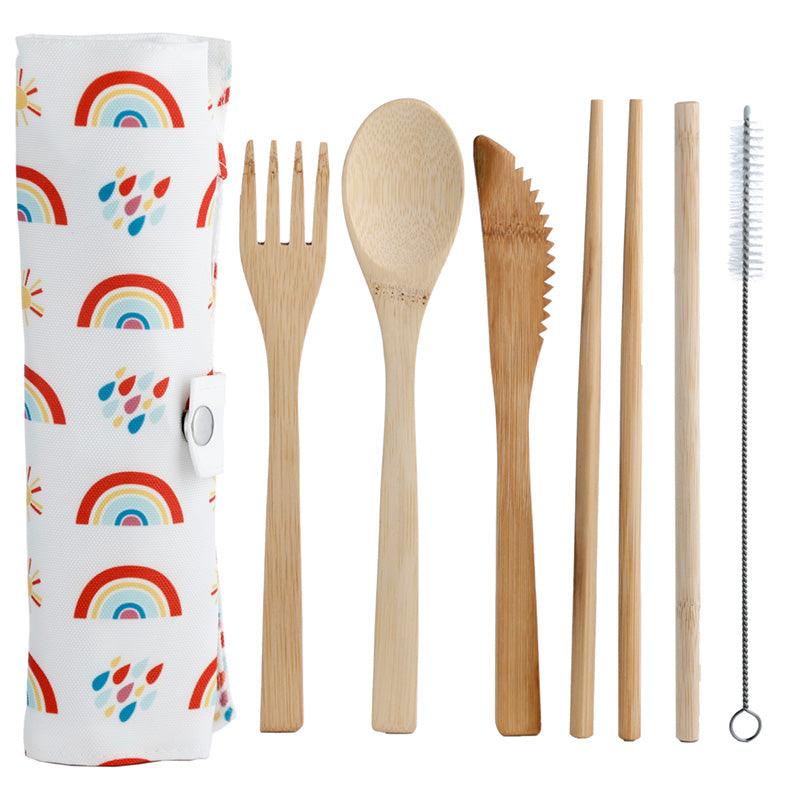 View 100 Natural Bamboo Cutlery 6 Piece Set Somewhere Rainbow information