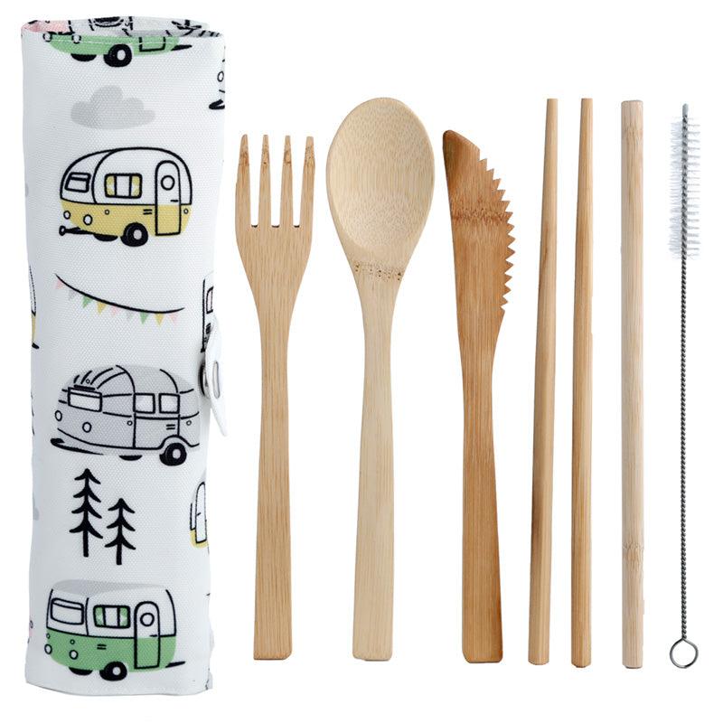 View 100 Natural Bamboo Cutlery 6 Piece Set Wildwood Caravan information