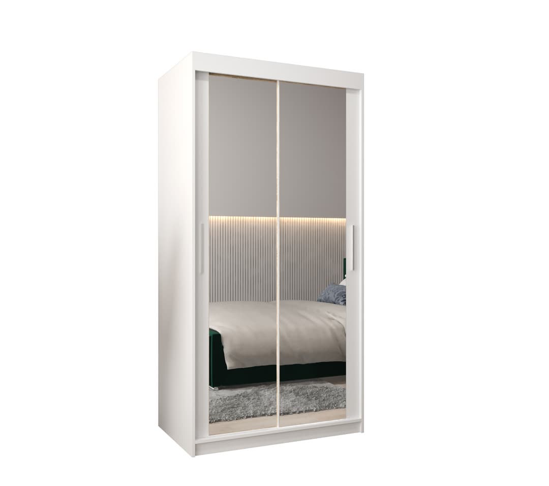 View Tokyo III Sliding Door Wardrobe 100cm White 100cm information