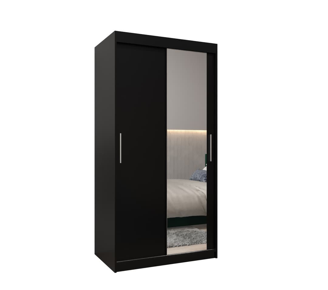 View Tokyo II Sliding Door Wardrobe 100cm Black 100cm information