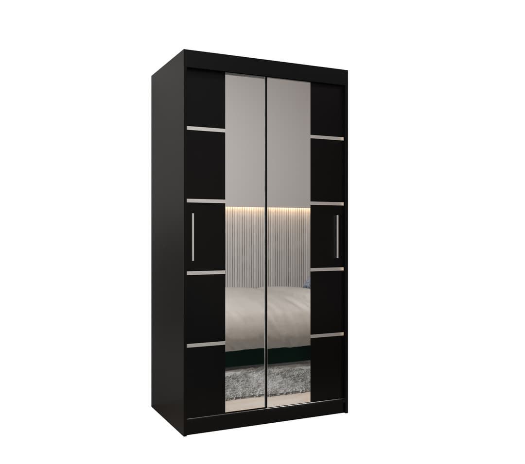 View Verona 04 Sliding Door Wardrobe 100cm Black 100cm information