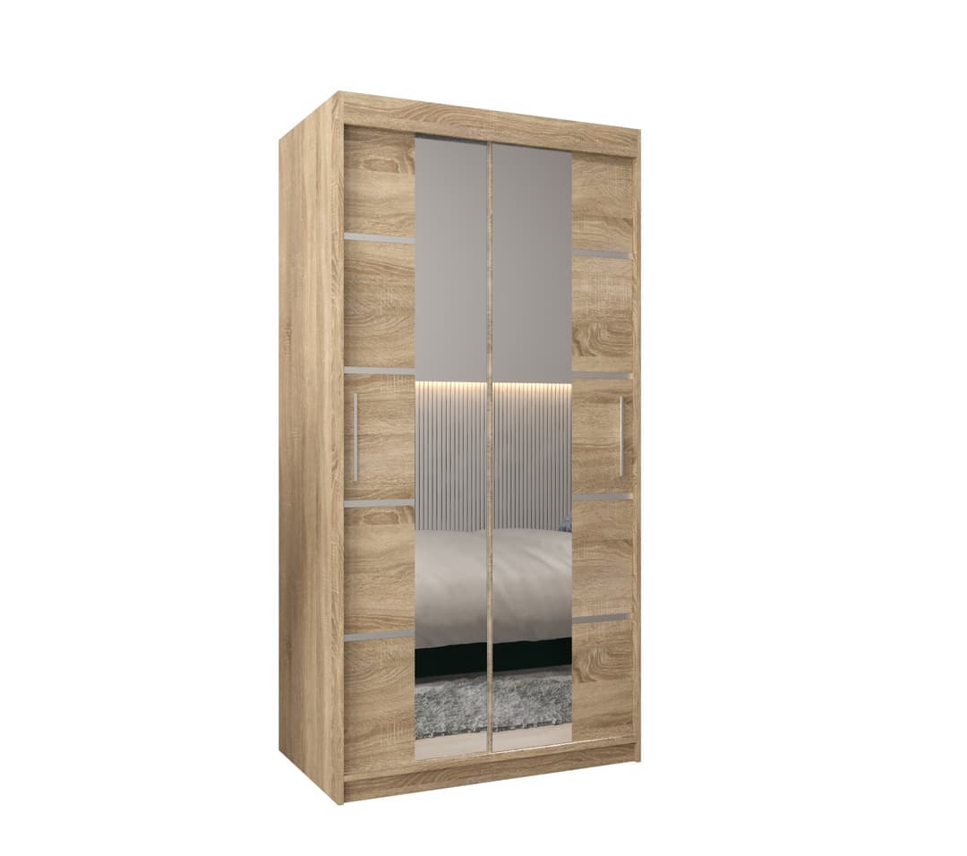 View Verona 04 Sliding Door Wardrobe 100cm Oak Sonoma 100cm information