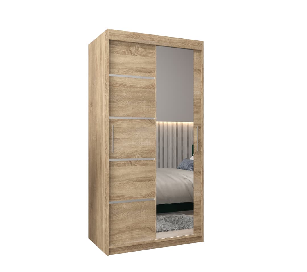 View Verona 02 Sliding Door Wardrobe 100cm Oak Sonoma 100cm information