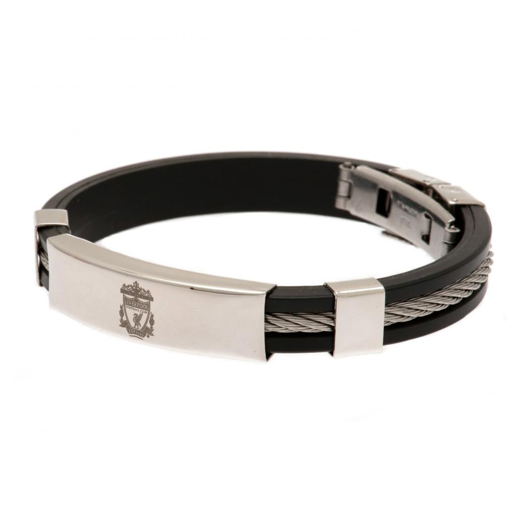 View Liverpool FC Silver Inlay Silicone Bracelet information