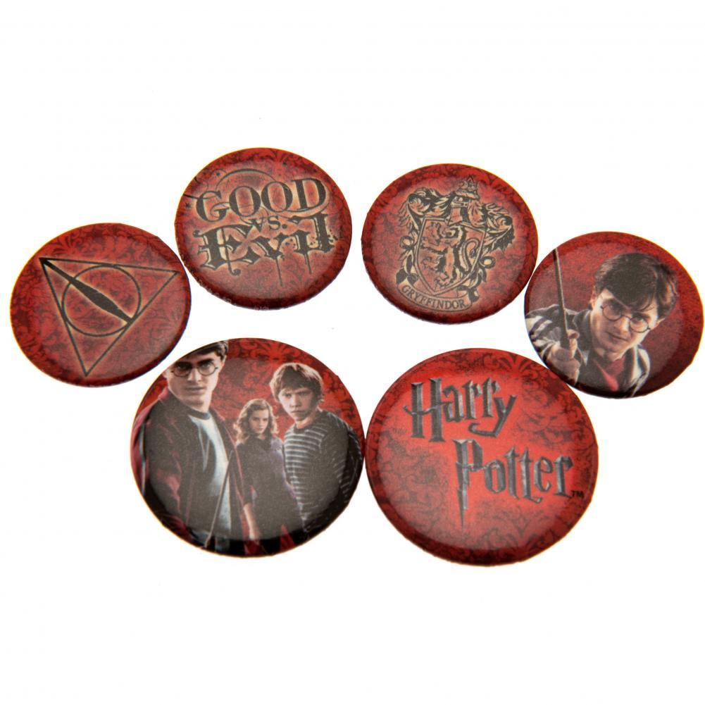 View Harry Potter Button Badge Set Logo information