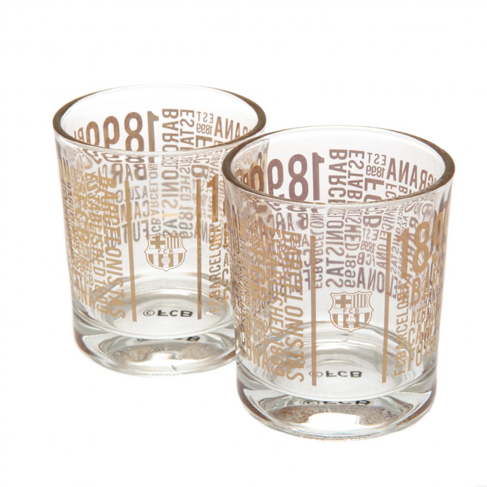 View FC Barcelona 2pk Whiskey Glass Set information