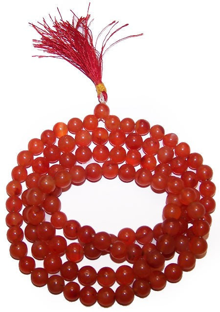 View 108 Bead Mala Carnelian information