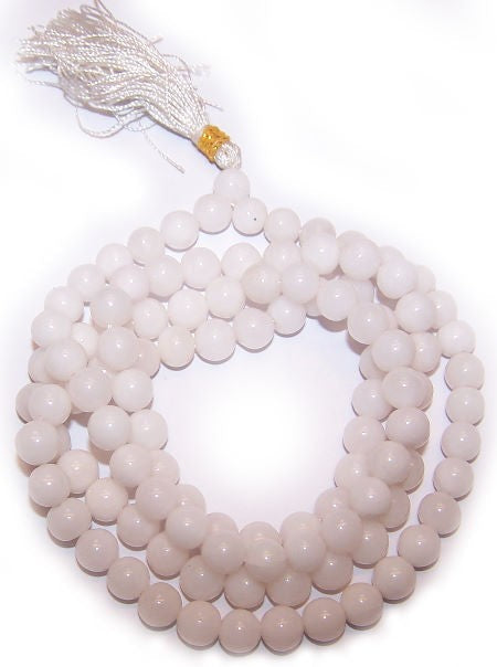 View 108 Bead Mala White Quartz information