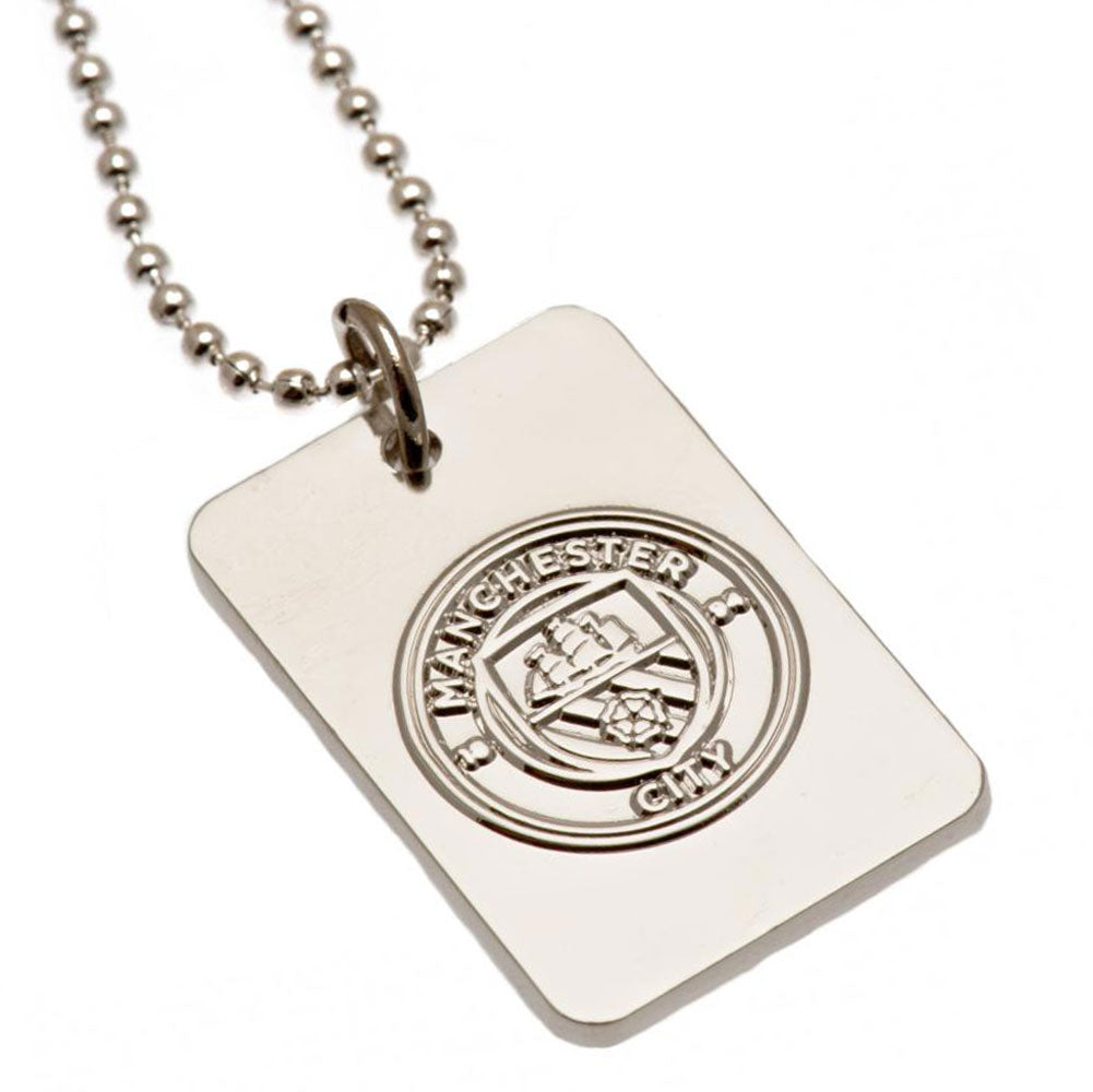 View Manchester City FC Silver Plated Dog Tag Chain information