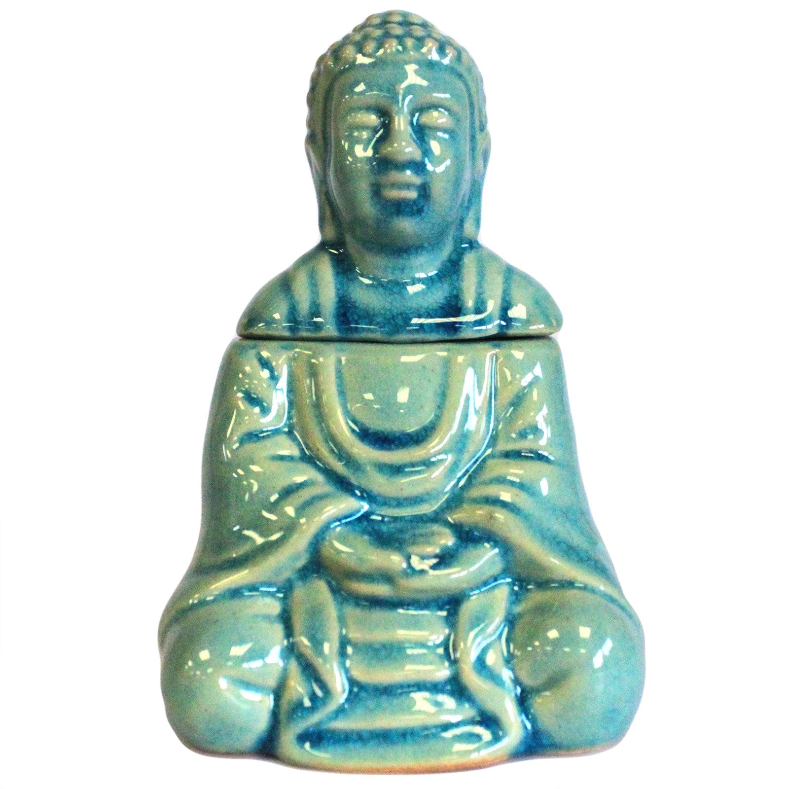 View Sitting Buddha Oil Burner Blue information