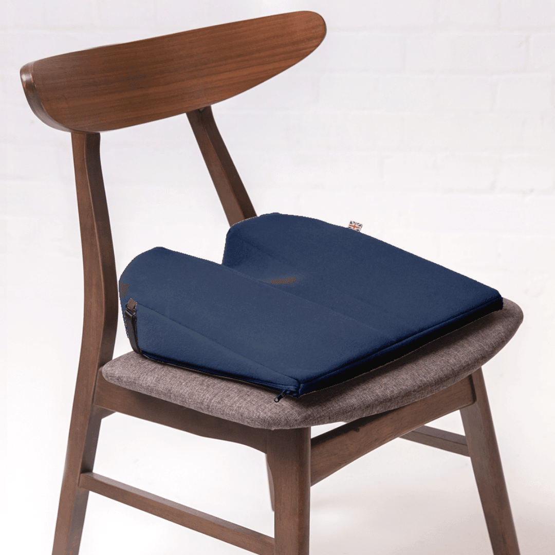 View 11 Degree Sitting Wedge 3 ¾ Coccyx Cut Out Seat Cushion Blue information