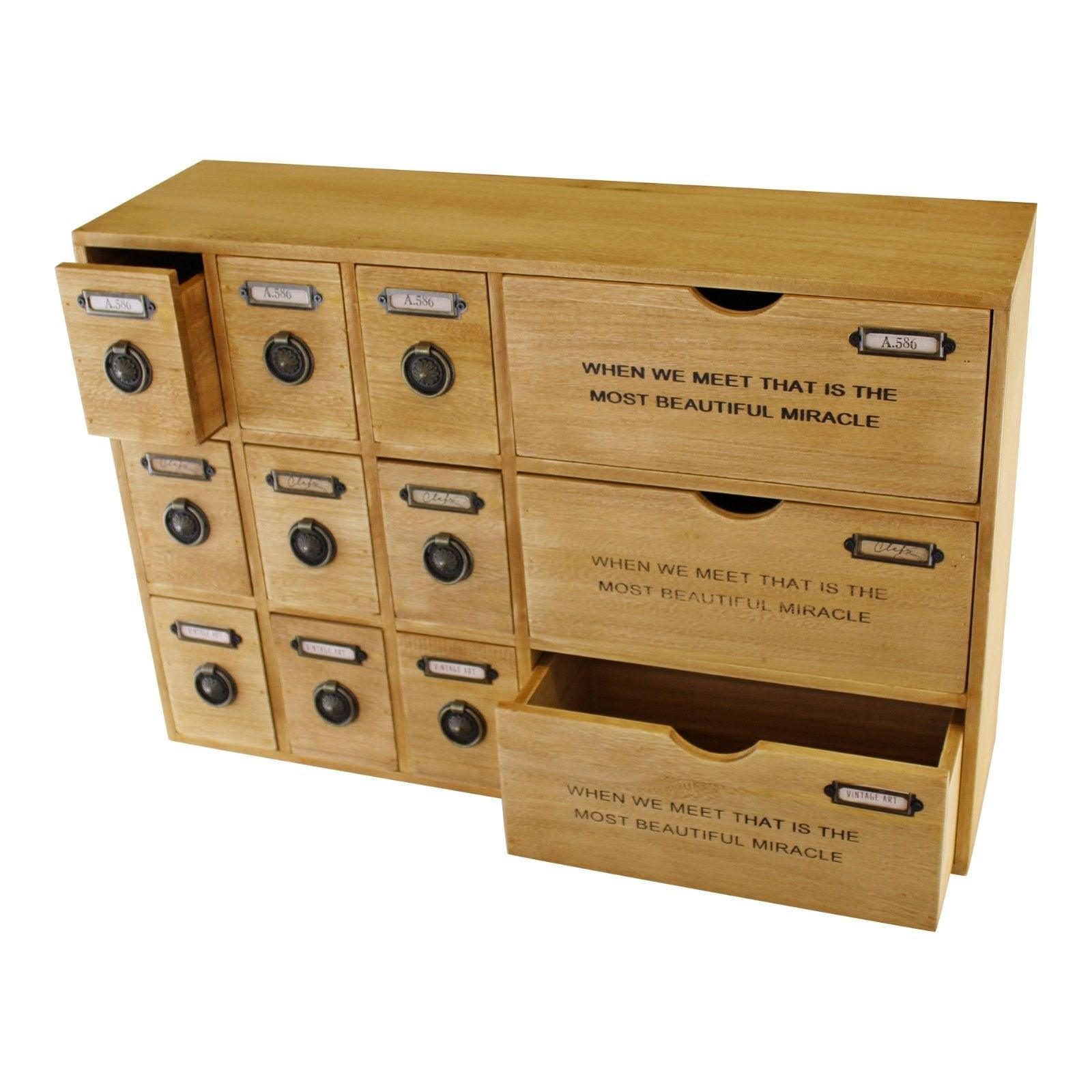 View 12 Drawer Rustic Storage Unit Trinket Drawers information