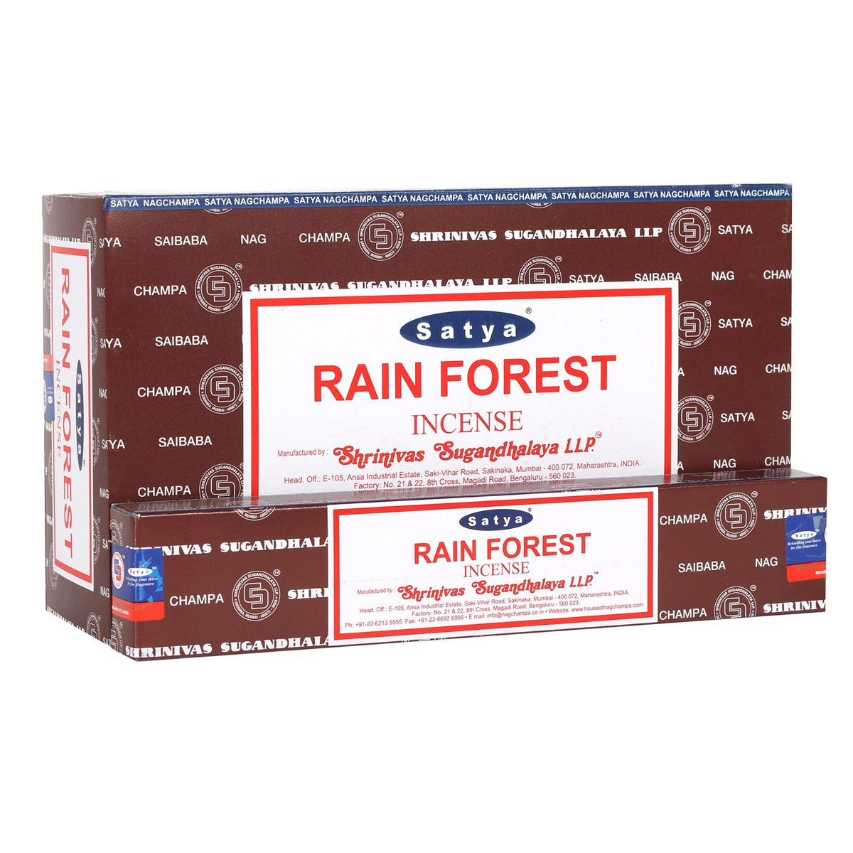 View 12x Satya Nag Champa Incense Sticks Rainforest information