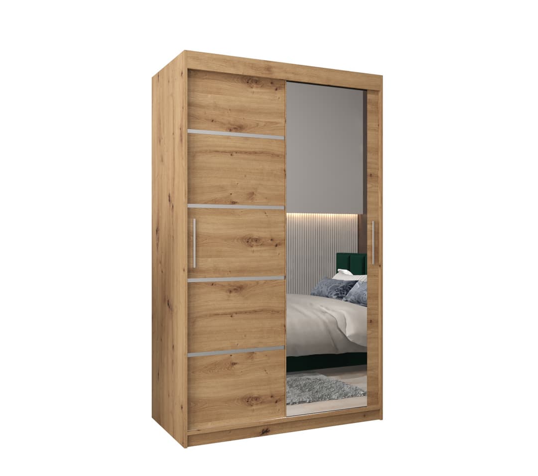 View Verona 02 Sliding Door Wardrobe 120cm Oak Artisan 120cm information