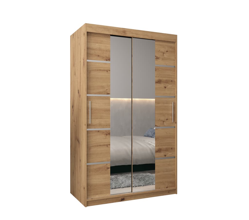 View Verona 04 Sliding Door Wardrobe 120cm Oak Artisan 120cm information