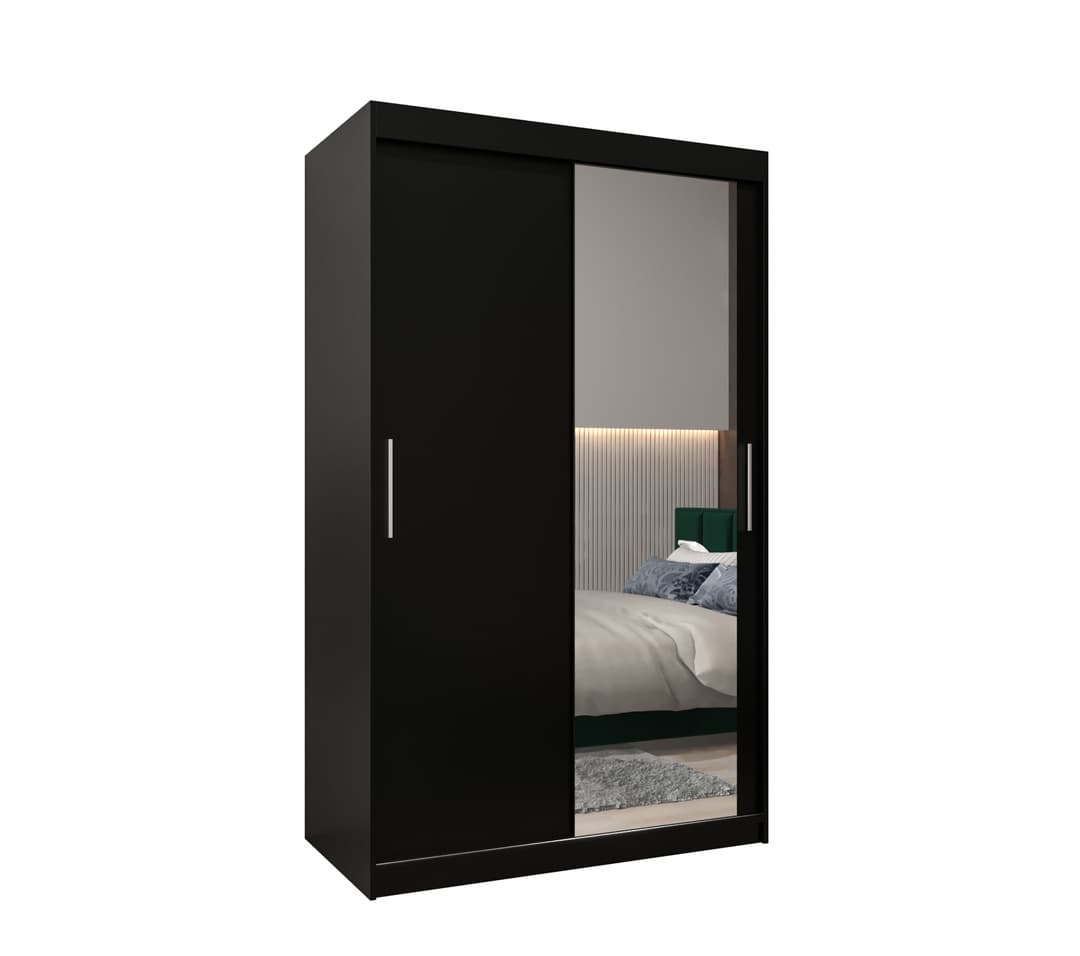 View Tokyo II Sliding Door Wardrobe 120cm Black 120cm information