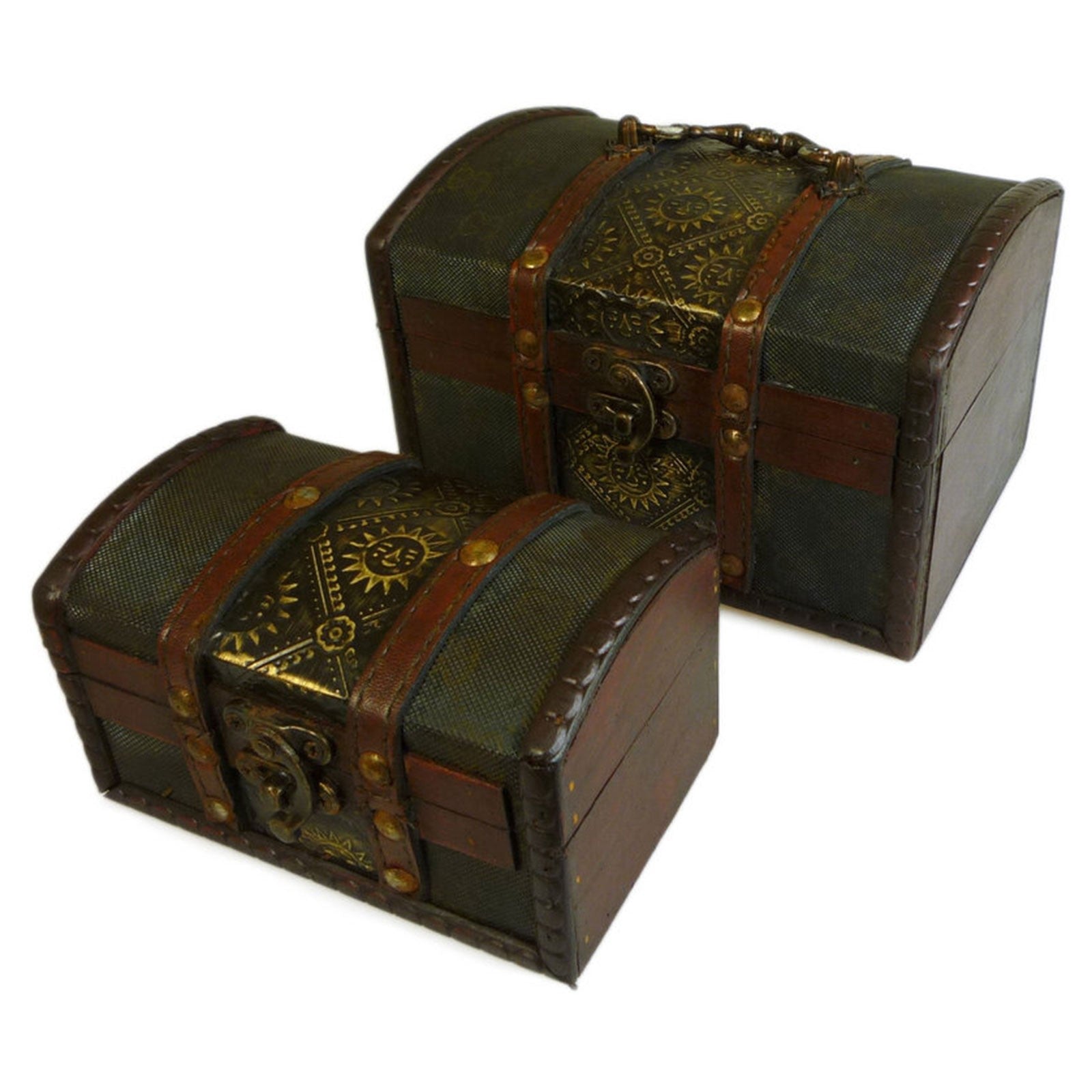 View Sets of 2 Colonial Boxes Metal Embossed information