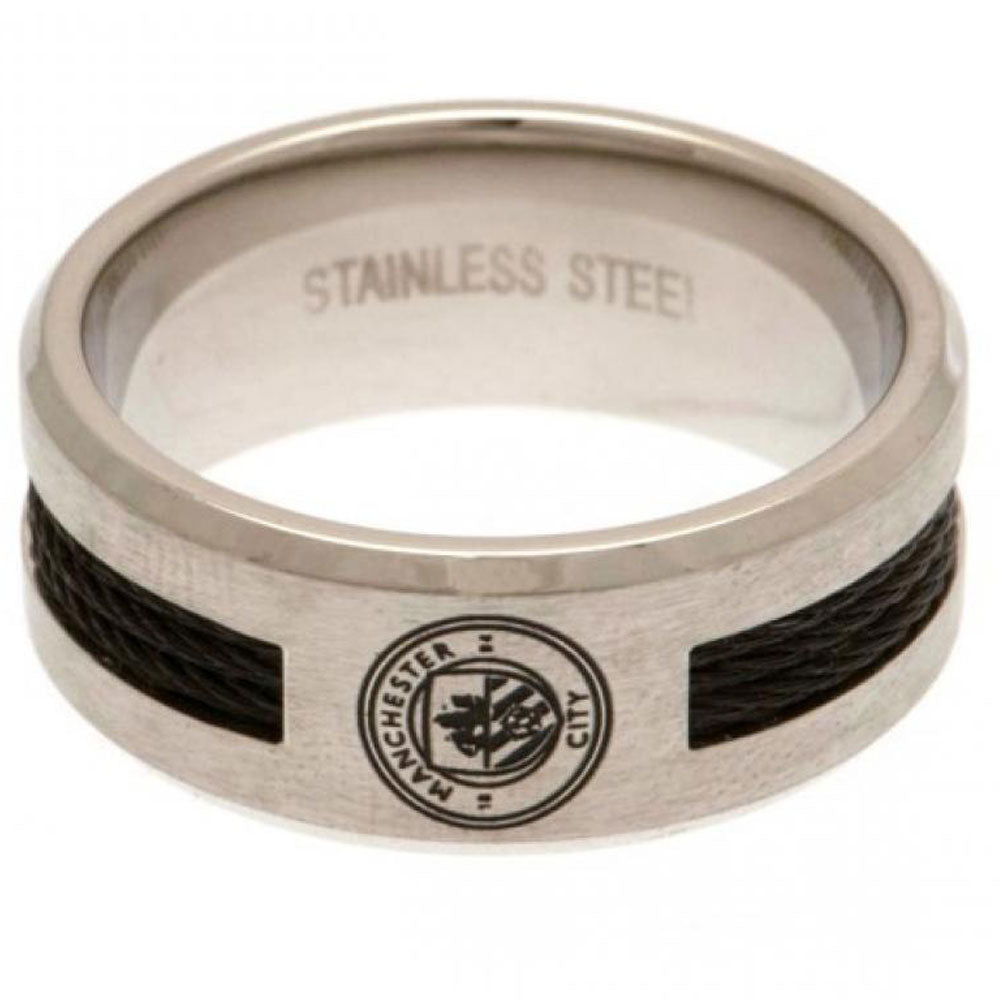 View Manchester City FC Black Inlay Ring Large information