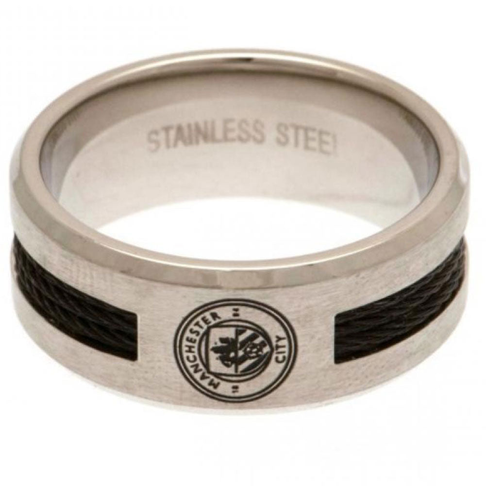 View Manchester City FC Black Inlay Ring Medium information