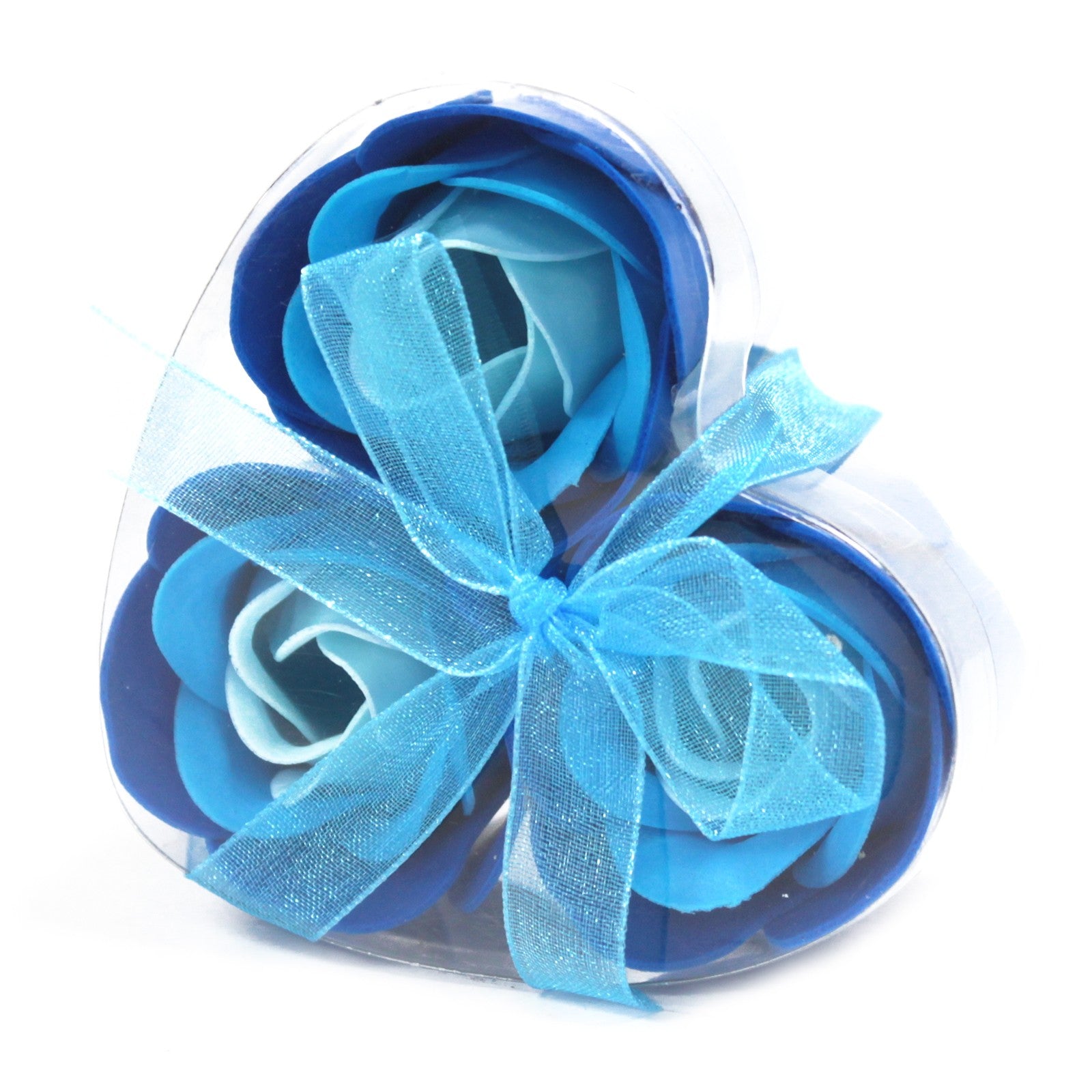 View Set of 3 Soap Flower Heart Box Blue Wedding Roses information
