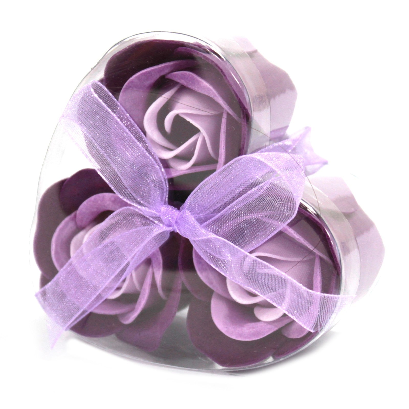 View Set of 3 Soap Flower Heart Box Lavender Roses information