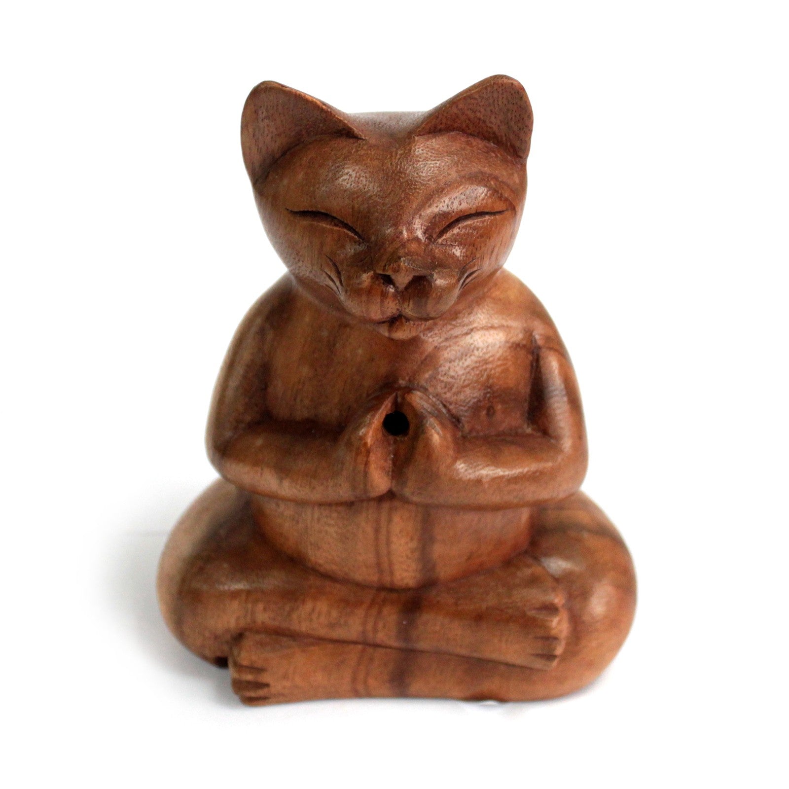 View Wooden Carved Incense Burners Lrg Yoga Cat information