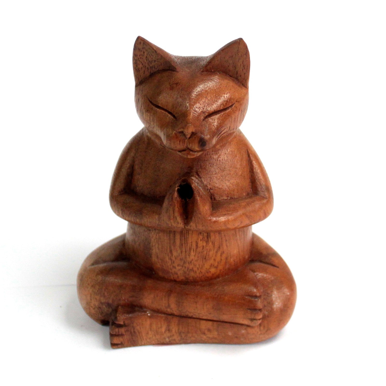 View Wooden Carved Incense Burners Med Yoga Cat information