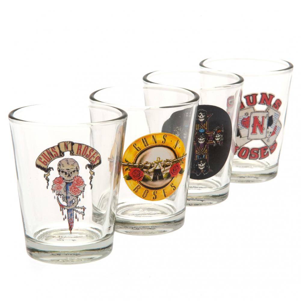 View Guns N Roses 4pk Shot Glass Set information