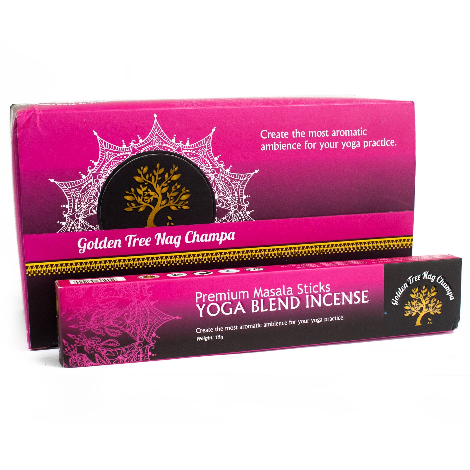 View Golden Tree Nag Champa Incense Yoga Blend information
