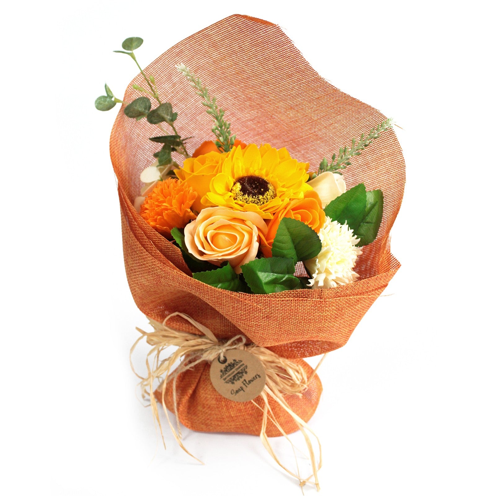 View Standing Soap Flower Bouquet Orange information