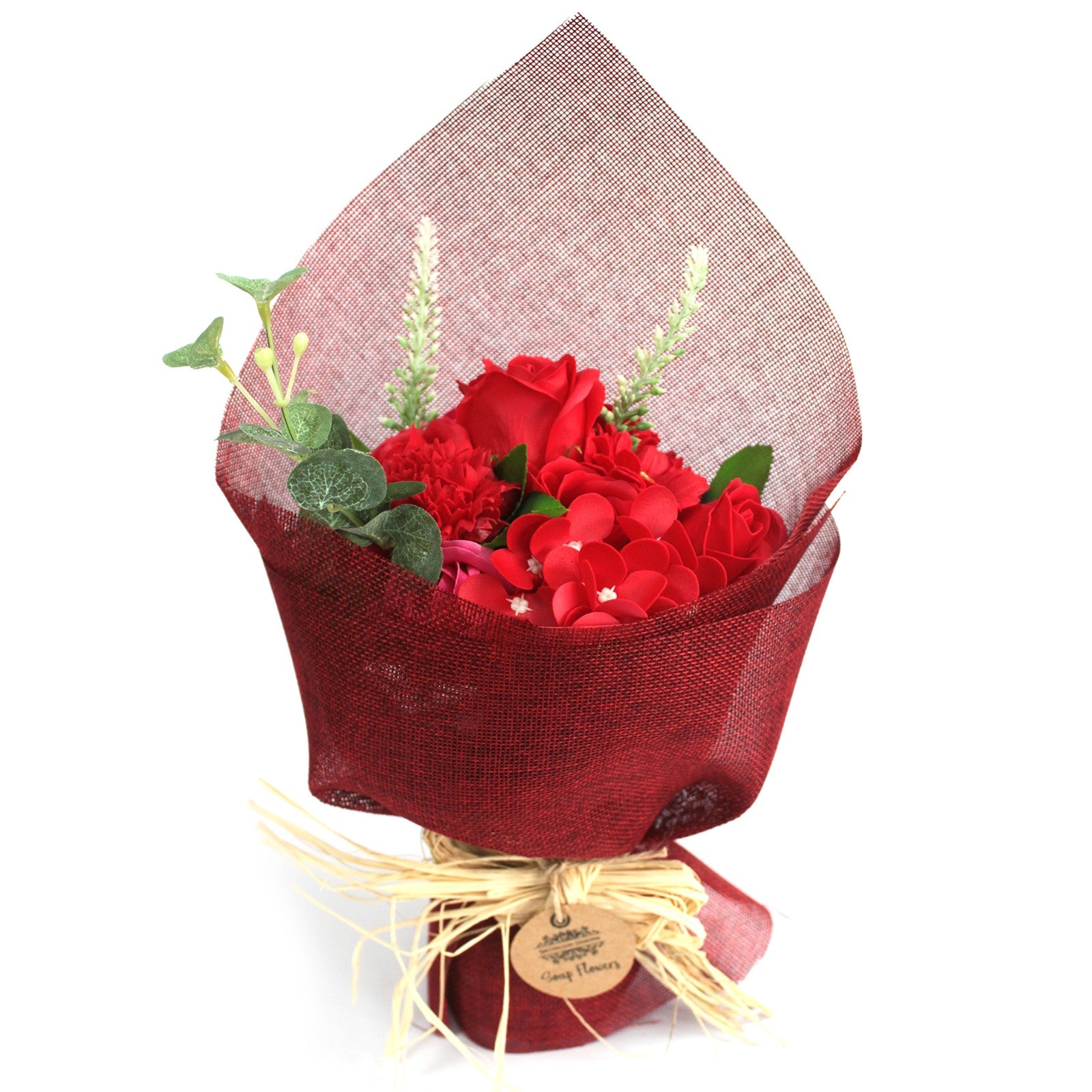 View Standing Soap Flower Bouquet Red information