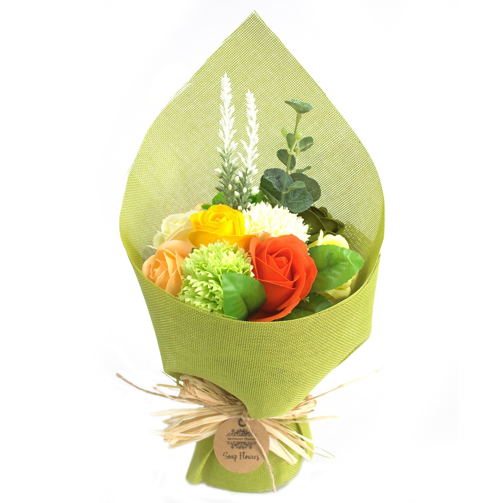 View Standing Soap Flower Bouquet Green Yellow information