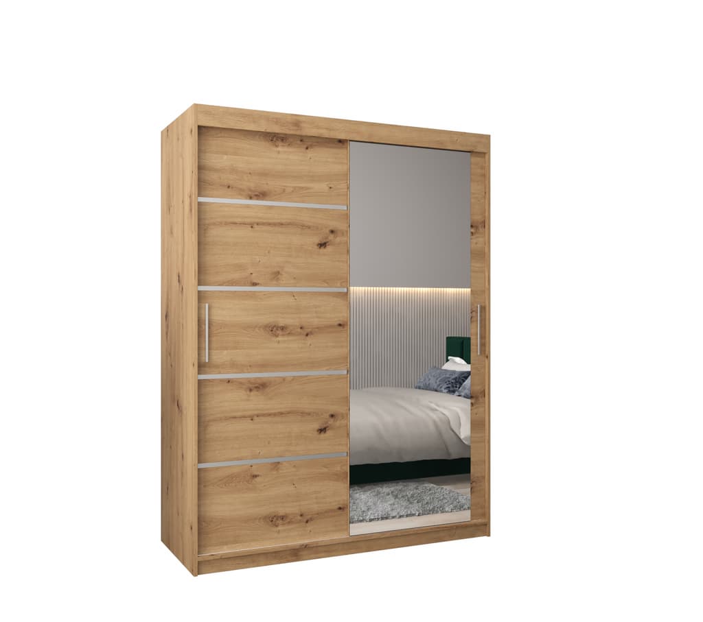 View Verona 02 Sliding Door Wardrobe 150cm Oak Artisan 150cm information