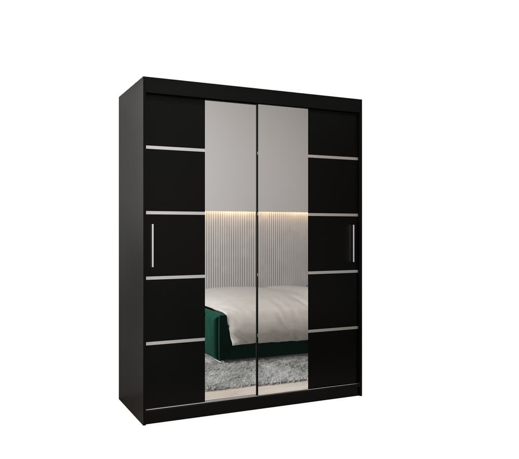 View Verona 04 Sliding Door Wardrobe 150cm Black 150cm information