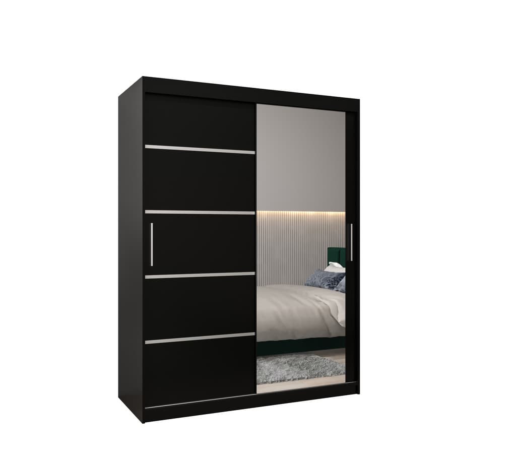 View Verona 02 Sliding Door Wardrobe 150cm Black 150cm information