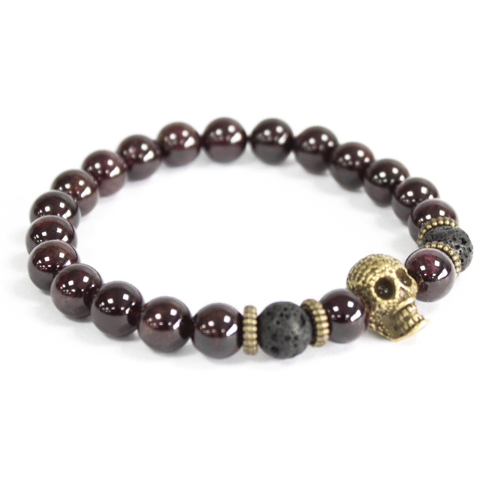 View Bronze Skull Blood Stone Gemstone Bracelet information