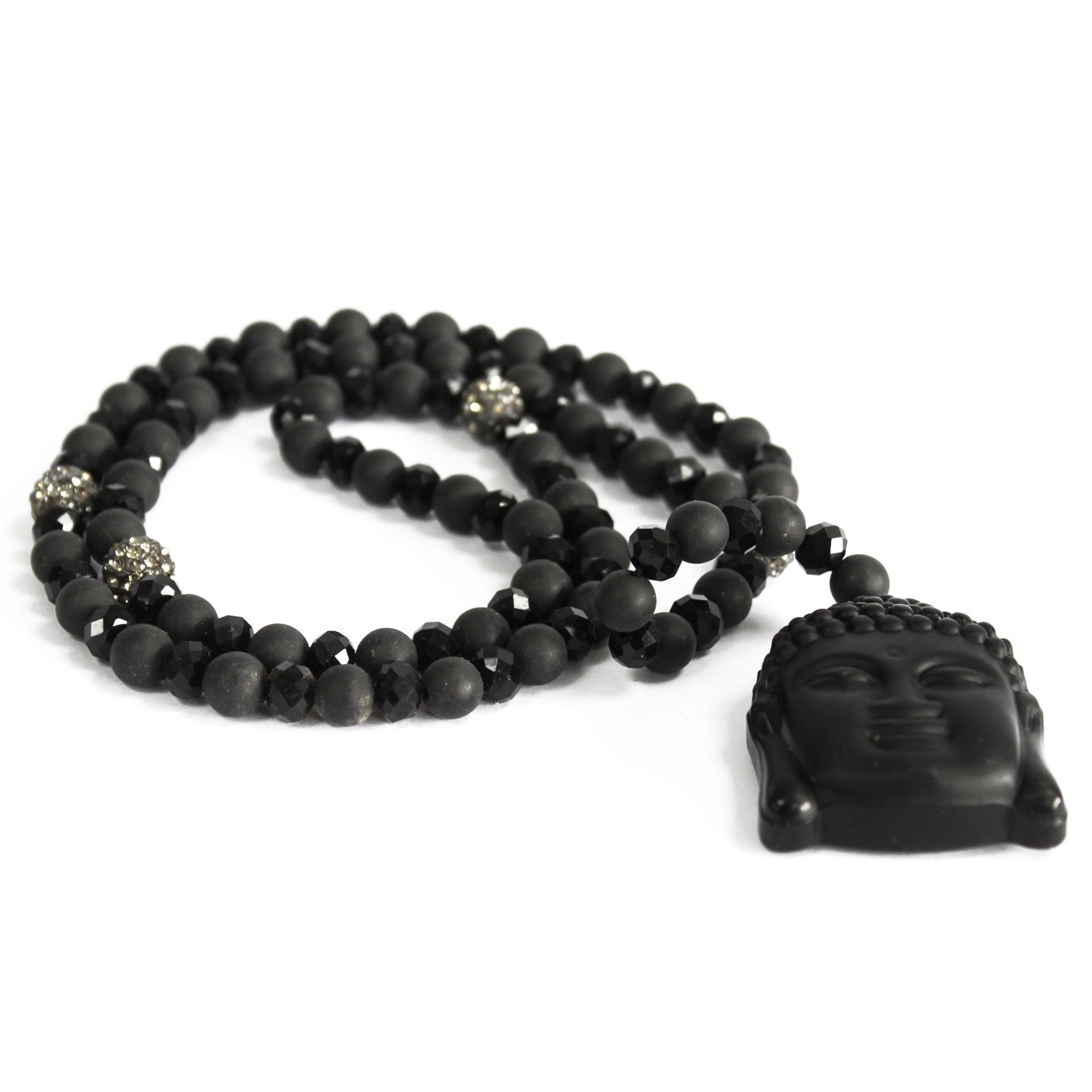 View Buddha Black Stone Gemstone Necklace information