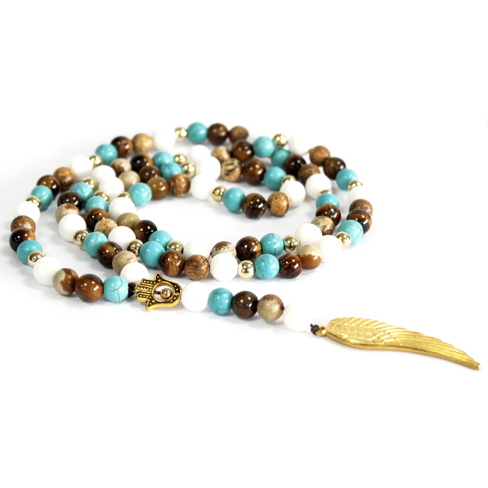 View Angel Wing Multi Beads Gemstone Necklace information